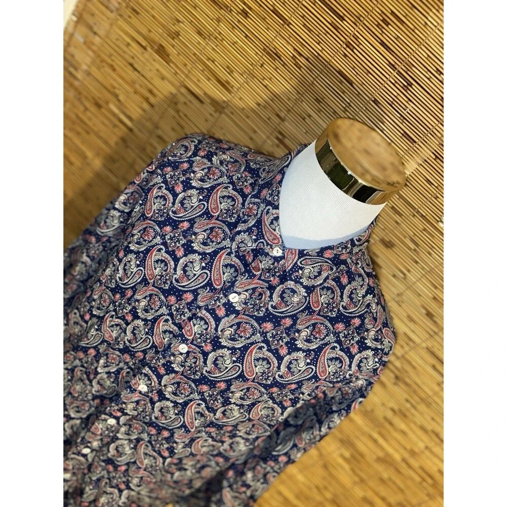 Cremieux Premium Paisley Shirt Men’s 3XB Long Sleeve Button Up Flip Cuff